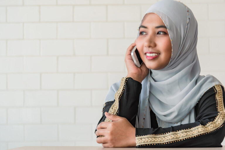 Woman using phone