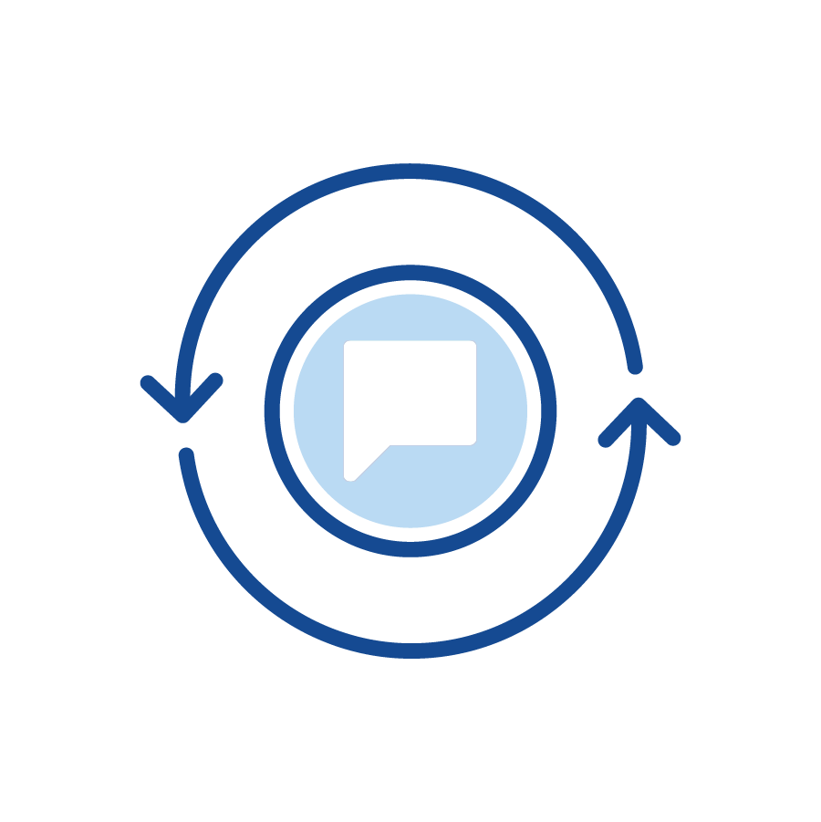 Blue Feedback Loop Icon