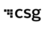 CSG logo in black.
