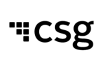 CSG logo in black.