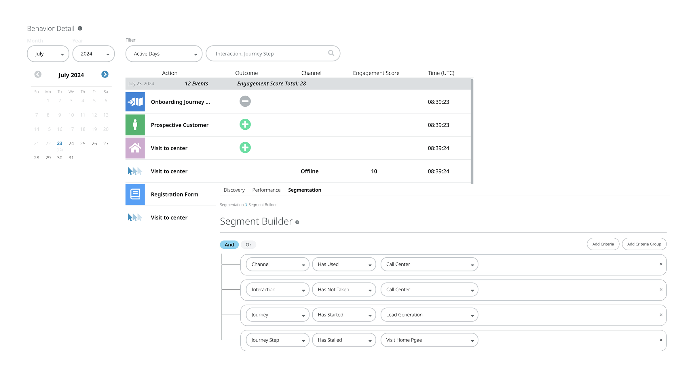 customer profile screenshots