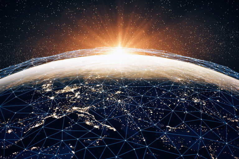Connected Earth, Sun Rising Over Earth