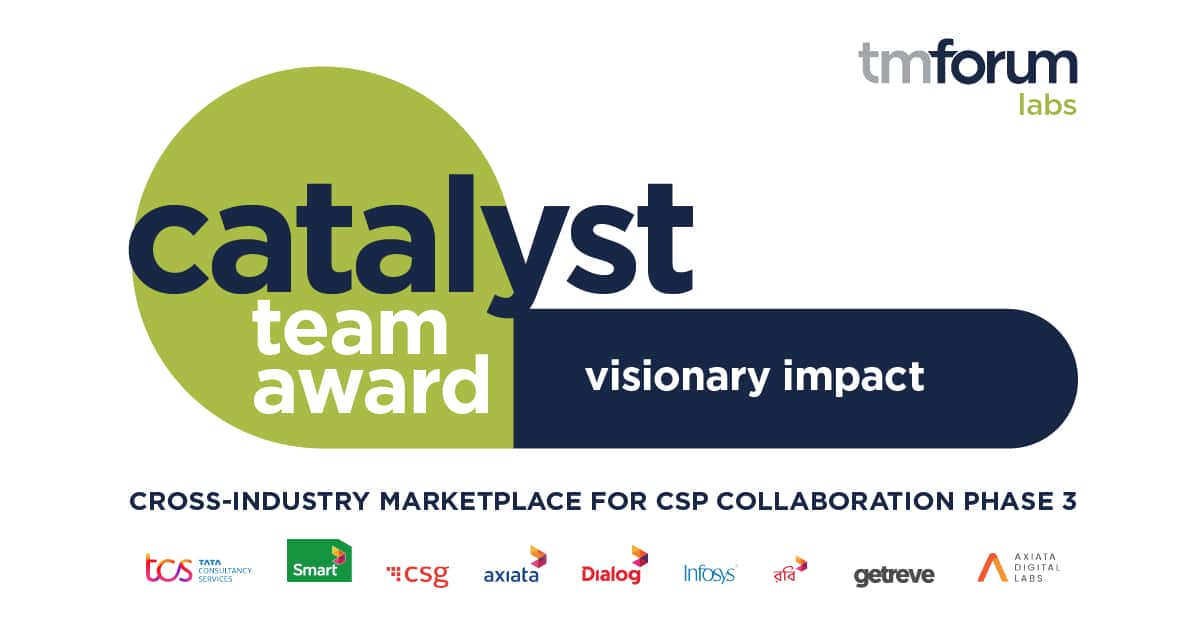 Award logo for 2021 TM Forum Catalyst Award for Visionary Impact.