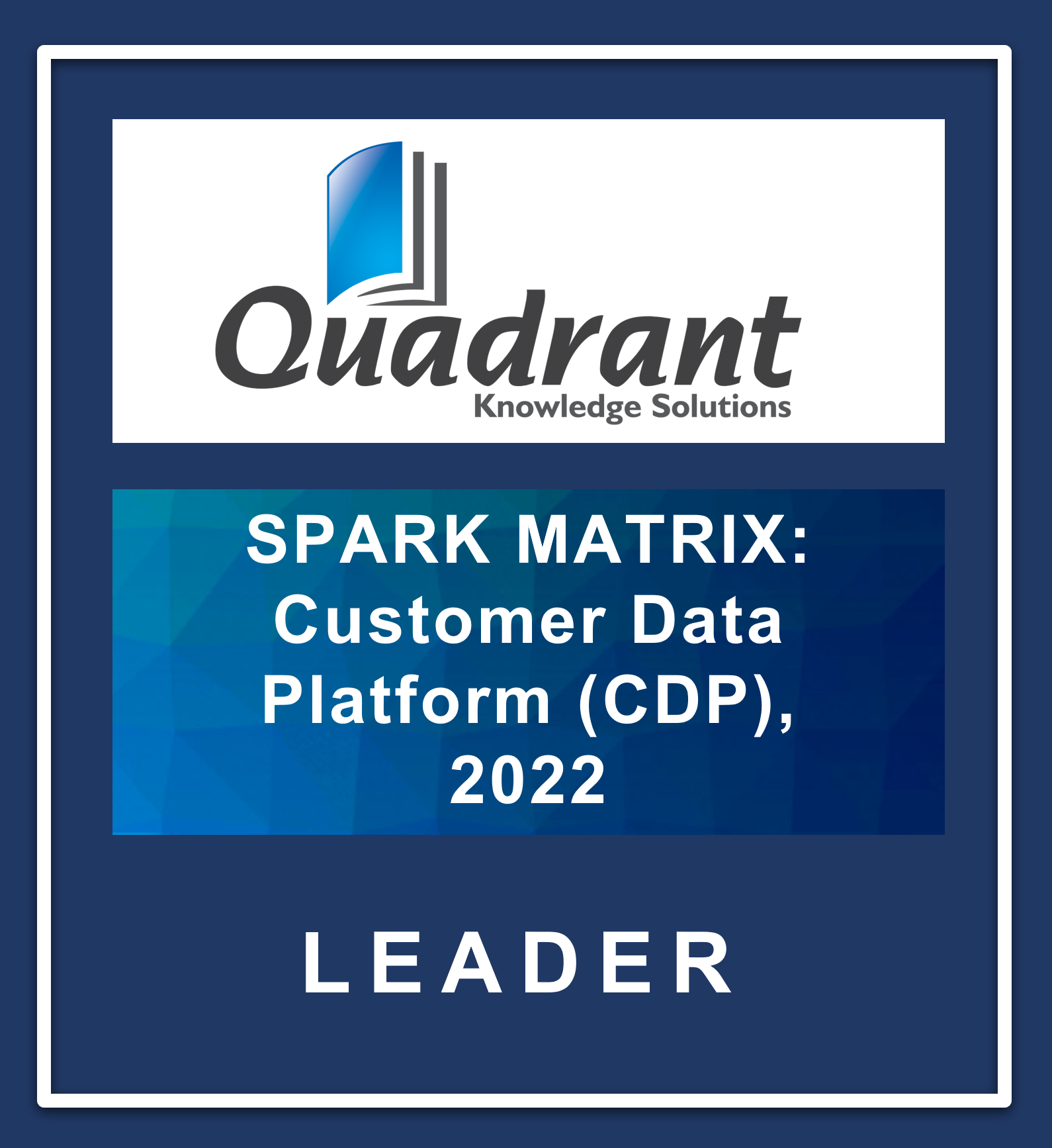 Badge for 2022 Spark Matrix leader in the Customer Data Platform category