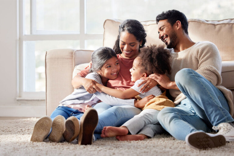 Happy family at home