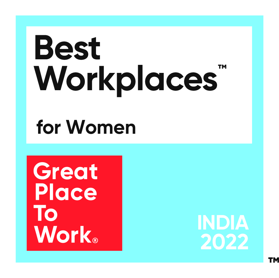 Best Workplaces for Women in India award badge.
