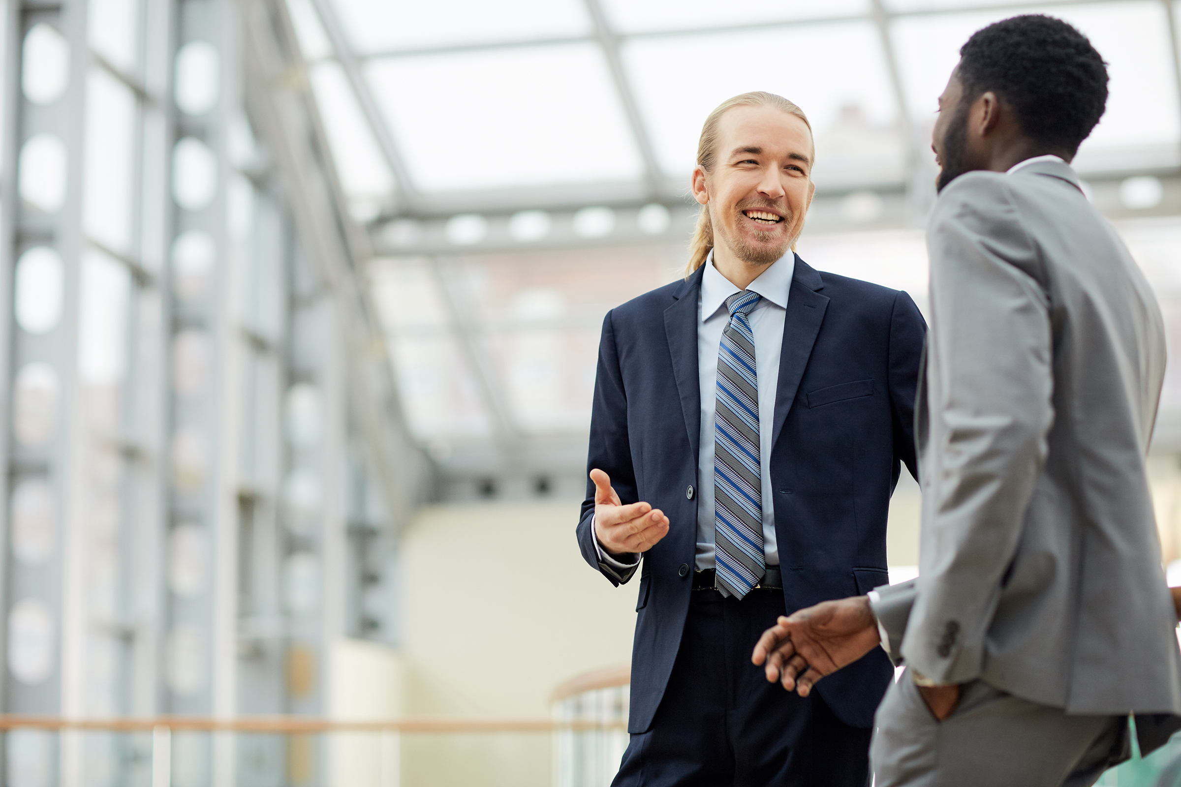 two businessmen talking