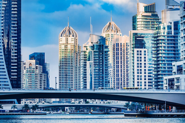 Dubai marina skyline in UAE