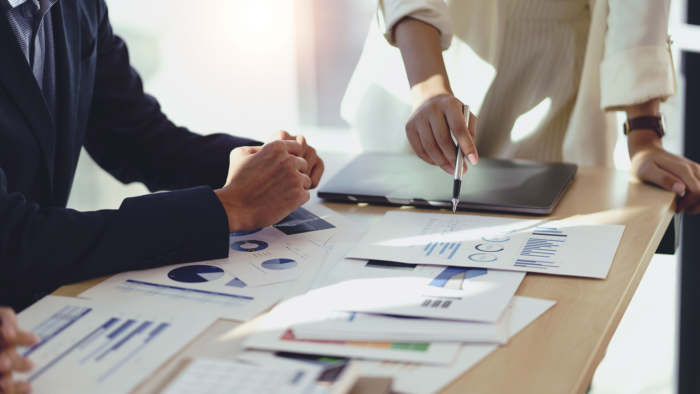 Group of business people working on a project