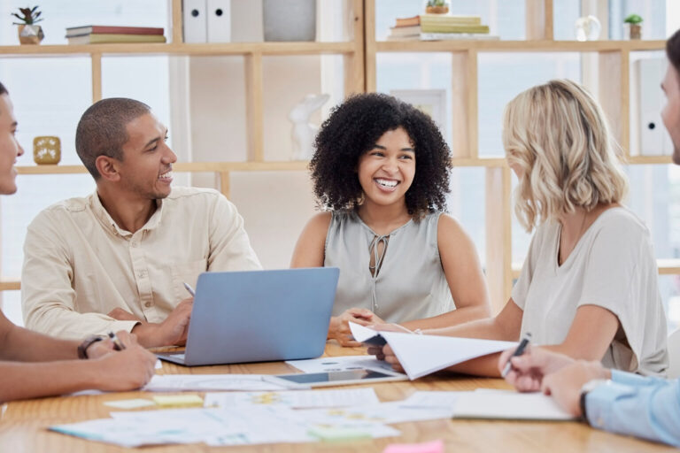 group of diverse business people having a meeting