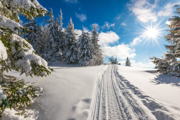Snowy mountain landscape